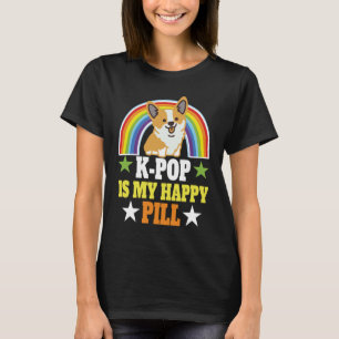 Kpop Happy Pill Corgi Hond Koreaanse Pop Merch K-p T-shirt