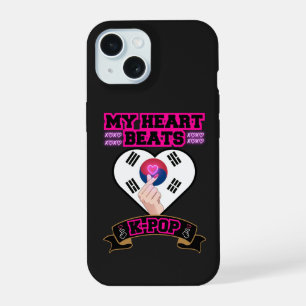 KPop Hart Korea Vlag Hand Symbool Muziek Ontwerp iPhone 15 Hoesje