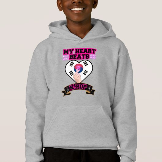 KPop Heart Corée Drapeau Symbole main Design de mu (Devant)