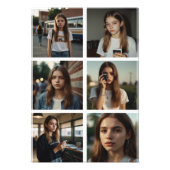 Kpop Idol Verjaardag Fancafe Pixel Hart Collage Foto Afdruk (Voorkant)