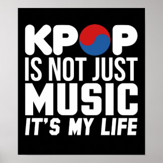 Kpop is mijn leven muziek slogan graphics poster