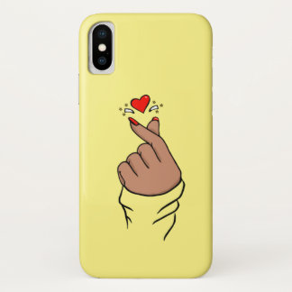Kpop Saranghae vinger Heart iPhone X Hoesje