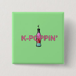 Kpoppin' Green Vierkante Button 5,1 Cm
