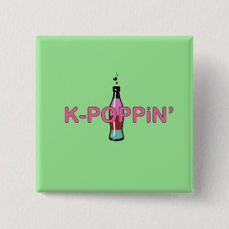 Kpoppin' Green Vierkante Button 5,1 Cm