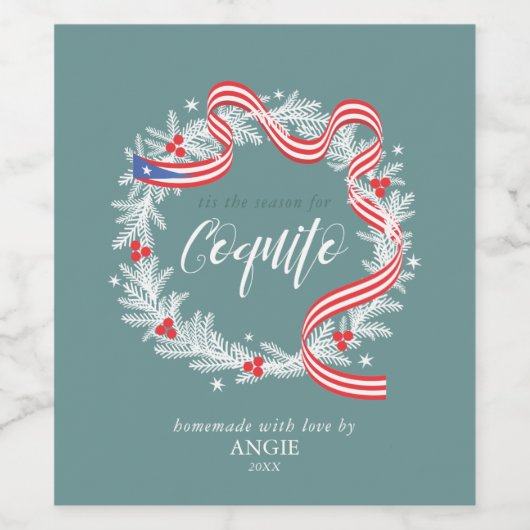 Kquito kerstmis wijn etiket (Enkel label)