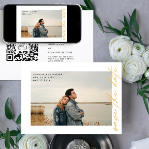KR-code voor zijdelings gerichte goudfoto's Save The Date