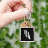 Kraai Bar Code Vogel Patroon Ontwerp Sleutelhanger (Hand)