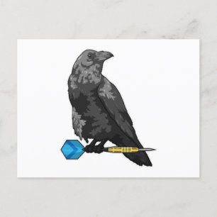 Kraai bij darts met pijl briefkaart