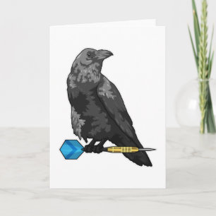 Kraai bij darts met pijl kaart