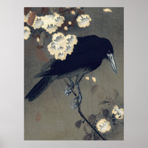 Kraai en Bloesem door Ohara Koson Poster