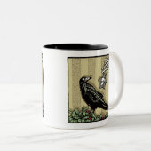 Kraai en Cookie - Pop Gothic Holiday Surreal Tweekleurige Koffiemok (Voorkant rechts)