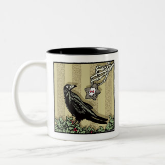 Kraai en Cookie - Pop Gothic Holiday Surreal Tweekleurige Koffiemok
