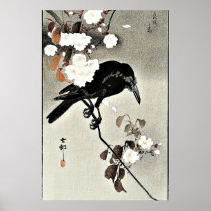 Kraai en Kersenbloesem door Ohara Koson Poster