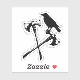 Kraai en Noorse bijlen Sticker