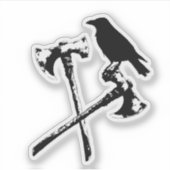 Kraai en Noorse bijlen Sticker (Voorkant)