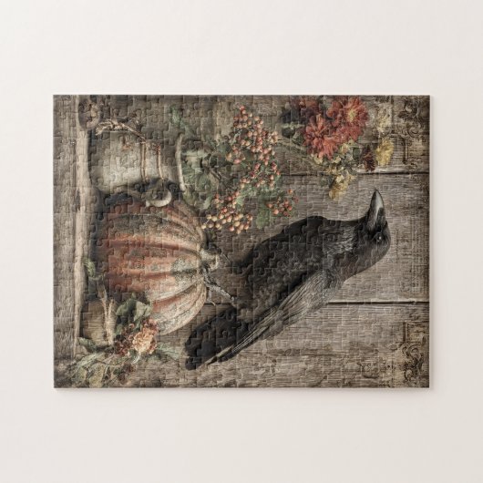 kraai en pompoen stilleven legpuzzel (Horizontaal)