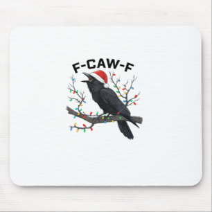 Kraai F-Caw-F Grappige Retro Kerstverlichting Kers Muismat