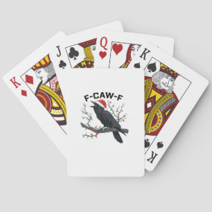 Kraai F-Caw-F Grappige Retro Kerstverlichting Kers Pokerkaarten