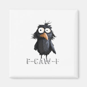 Kraai, F-Caw-F Grappige Vogel F-Caw-F Koe Humor Me Magneet