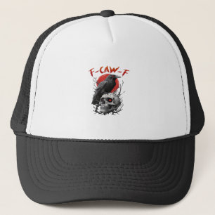 Kraai, F-Caw-F Grappige Vogel F-Caw-F Maan Gothisc Trucker Pet