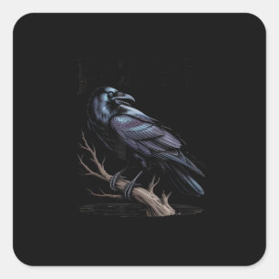 Kraai, F-Caw-F Grappige Vogel Grappige Quote Vierkante Sticker