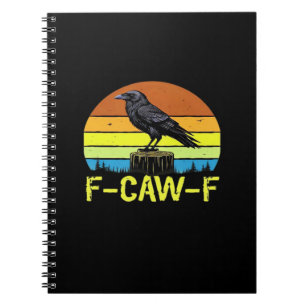 Kraai F-Caw-F Grappige Vogel Klassiek Minimaal Sch Notitieboek