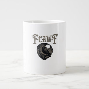 Kraai, F-Caw-F Grappige Vogel Maan Gothische Retro Extra Grote Beker