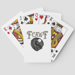 Kraai, F-Caw-F Grappige Vogel Maan Gothische Retro Pokerkaarten