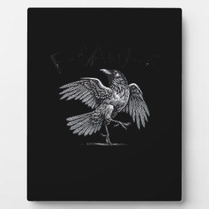 Kraai, F-Caw-F Grappige Vogel Maan Gothische Volwa Fotoplaat