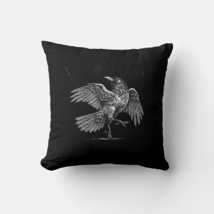 Kraai, F-Caw-F Grappige Vogel Maan Gothische Volwa Kussen