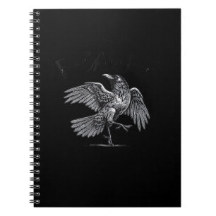Kraai, F-Caw-F Grappige Vogel Maan Gothische Volwa Notitieboek