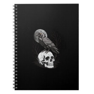 Kraai, F-Caw-F Grappige Vogel Maan Gothische Volwa Notitieboek