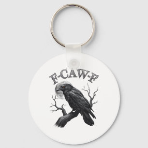 Kraai, F-Caw-F Grappige Vogel Maan Gothische Volwa Sleutelhanger