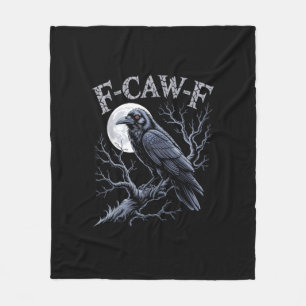 Kraai F-Caw-F Grappige Vogel Maan Gothische Volwas Fleece Deken