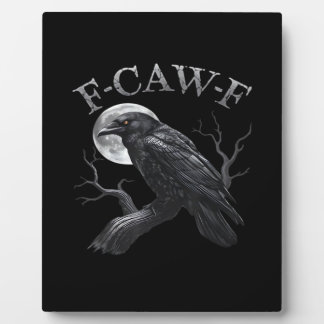Kraai F-Caw-F Grappige Vogel Maan Gothische Volwas Fotoplaat
