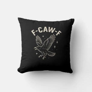 Kraai F-Caw-F Grappige Vogel Maan Gothische Volwas Kussen