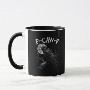 Kraai F-Caw-F Grappige Vogel Maan Gothische Volwas Mok