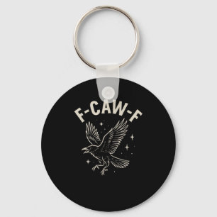 Kraai F-Caw-F Grappige Vogel Maan Gothische Volwas Sleutelhanger