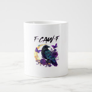 Kraai F Caw F Grappige Vogel Maan Gotisch Ontwerp Extra Grote Beker