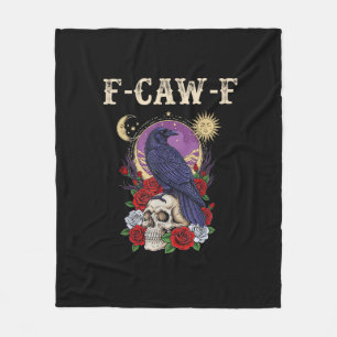 Kraai F-Caw-F Grappige Vogel Maan Gotische Volwass Fleece Deken