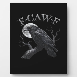 Kraai F-Caw-F Grappige Vogel Maan Retro Klassieker Fotoplaat