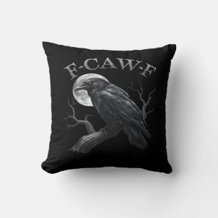 Kraai F-Caw-F Grappige Vogel Maan Retro Klassieker Kussen
