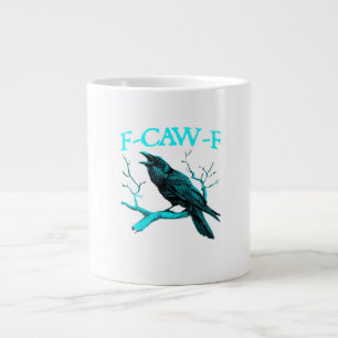 Kraai F-Caw-F Grappige Vogel Retro Design Creatiev Extra Grote Beker