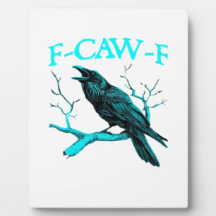 Kraai F-Caw-F Grappige Vogel Retro Design Creatiev Fotoplaat