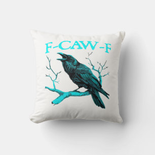 Kraai F-Caw-F Grappige Vogel Retro Design Creatiev Kussen