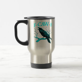 Kraai F-Caw-F Grappige Vogel Retro Design Creatiev Reisbeker