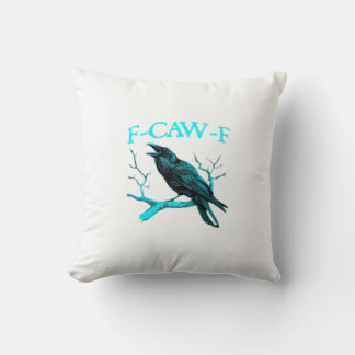 Kraai F-Caw-F Grappige Vogel Retro Kussen