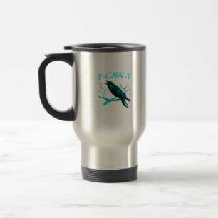 Kraai F-Caw-F Grappige Vogel Retro Reisbeker
