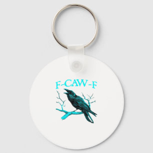 Kraai F-Caw-F Grappige Vogel Retro Sleutelhanger