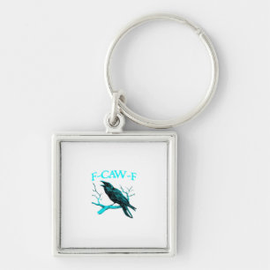 Kraai F-Caw-F Grappige Vogel Retro Sleutelhanger